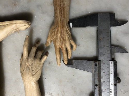 Un Paio Di Piedi/mani Legno Figura Uomo per figure 38/40/Cm pastori presepe - Foto 7 di 11