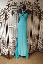 W114 SHERRI HILL 11071 AQUA SZ 00 $408  PROM BLACK TIE  FORMAL GOWN DRESS
