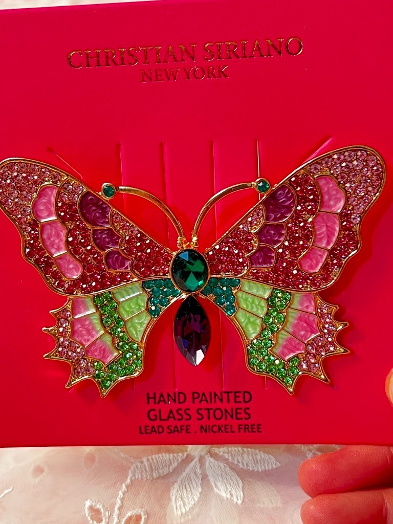 Christian Siriano Butterfly Pin Crystal Jeweled Brooch | eBay display picture 1