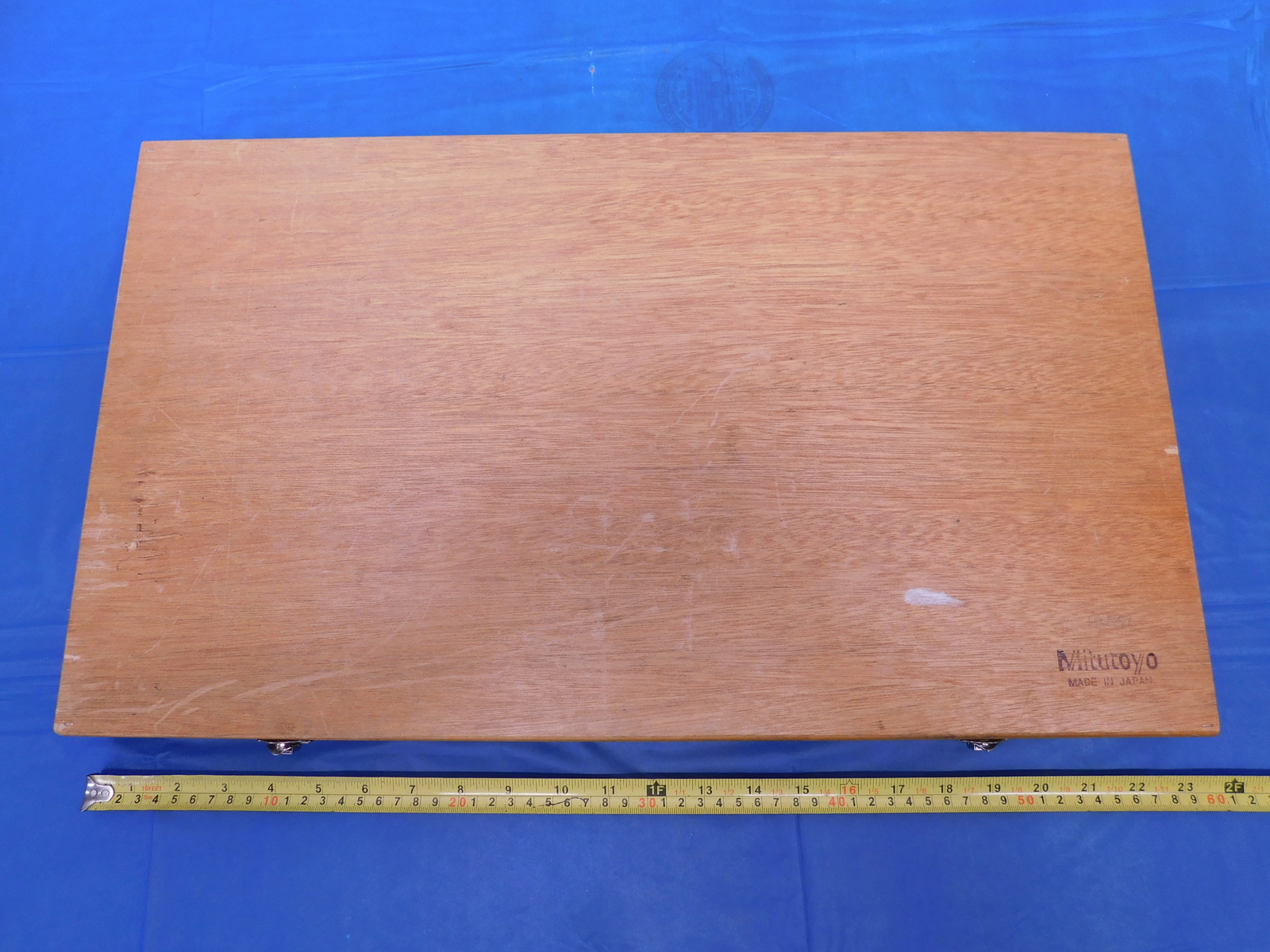 23" x 13.5" x 2" WOODEN STORAGE CASE FOR MITUTOYO MICROMETER OR CALIPER