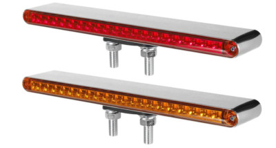 Partsam 2Pcs 12'' Red / Amber LED Combo Double Face Truck Semi Trailer 12 Inch