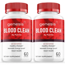 (2 Pack) Genesis Blood Clean Capsules Strength Formula Maximum Overall Wellness
