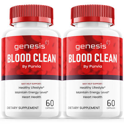 (2 Pack) Genesis Blood Clean Capsules Strength Formula Maximum Overall Wellness