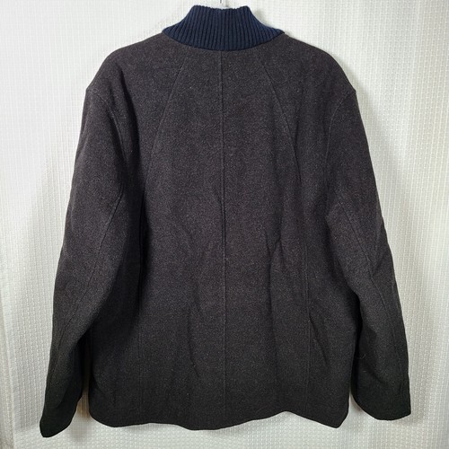 Kenneth Cole Reaction Men’s Black Wool Blend Coat Full Zip Pockets Size Large - Picture 10 of 14