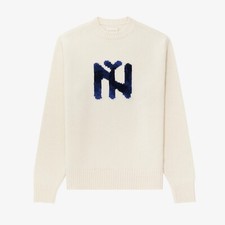 Aime Leon Dore Intarsia Knit New York Cream Sweater Yankees - Men XL
