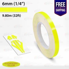 FLUORESCENT YELLOW 1/4" PIN STRIPE Car Model Motorcycle TAPE Vinyl Sticker 6mm