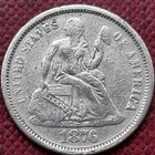 1876 S Seated Liberty Dime 10c Better Grade XF + Details #77274