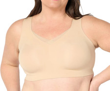 Evelyn  Bobbie Ultra Lift Defy Seamless Bra with Mesh Trim Large Sand A679089