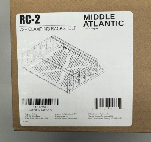 Middle Atlantic RC-2 2U Vented Clamping Rackshelf LOT OF 2 NEW - Afbeelding 2 van 4