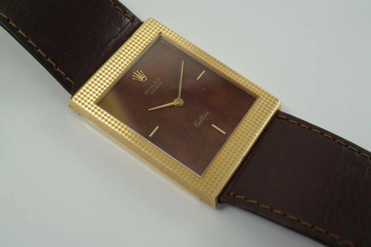 Rolex 18k Yellow Gold Cellini Ref. 4127 Exotic Wood Dial Dress