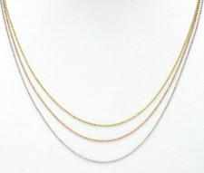 Real 18K Gold Filled Tarnish-Resist 2mm Italian Bead Chain Necklace 16" 18" R992
