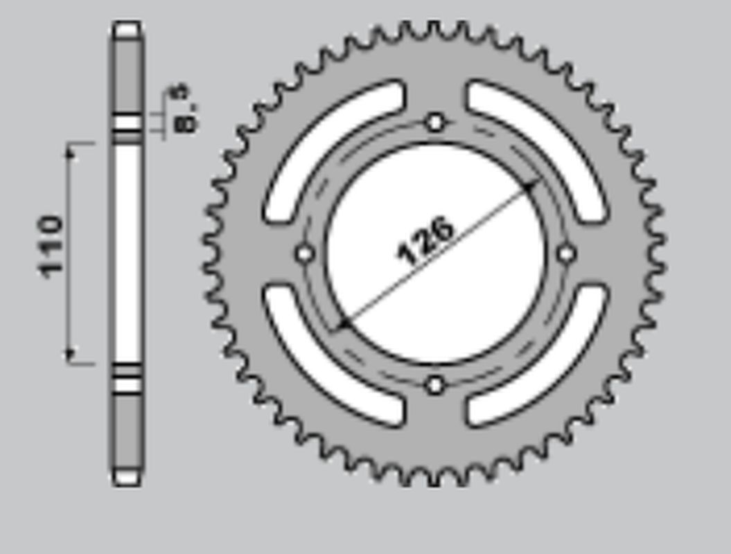 Pignon arrière Ergal T7075 noir de qualité aéronautique pour Kawasaki 52 dents