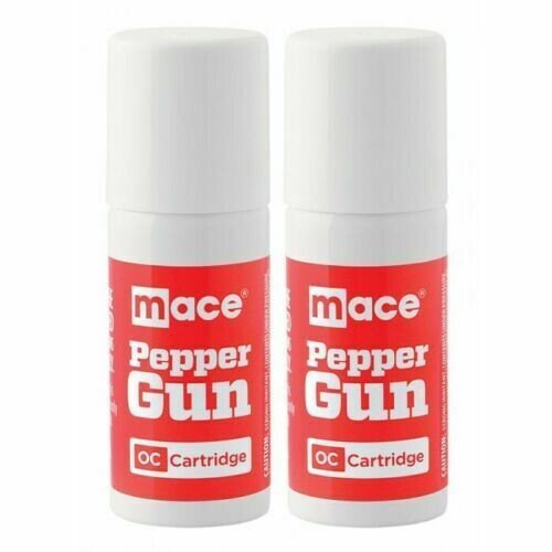 2 Mace POLICE PEPPER GUN Spray REFILL OC Cartridge Dual Pack Kit 4" INVISIBL DYE - Bild 2 von 12