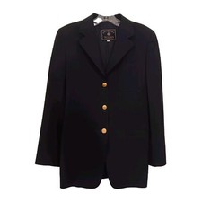 Faconnable Tailleur Albert Goldberg Navy Blue Women's Blazer Sz 42 Gold Buttons