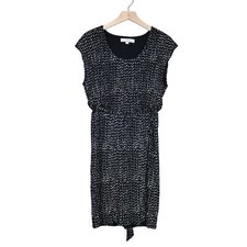 LOFT Womens S Black White Blouson Fully Lined Dress