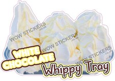 Eiswagen Aufkleber wei&szlig;e Schokolade Sauce Whippy Tablett Decal (Gr&ouml;&szlig;e w&auml;hlbar)
