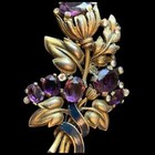 TRIFARI Alfred Philippe Amethyst Crystal Blue Enamel Bell Flower Floral Clip/Pin — photo 4