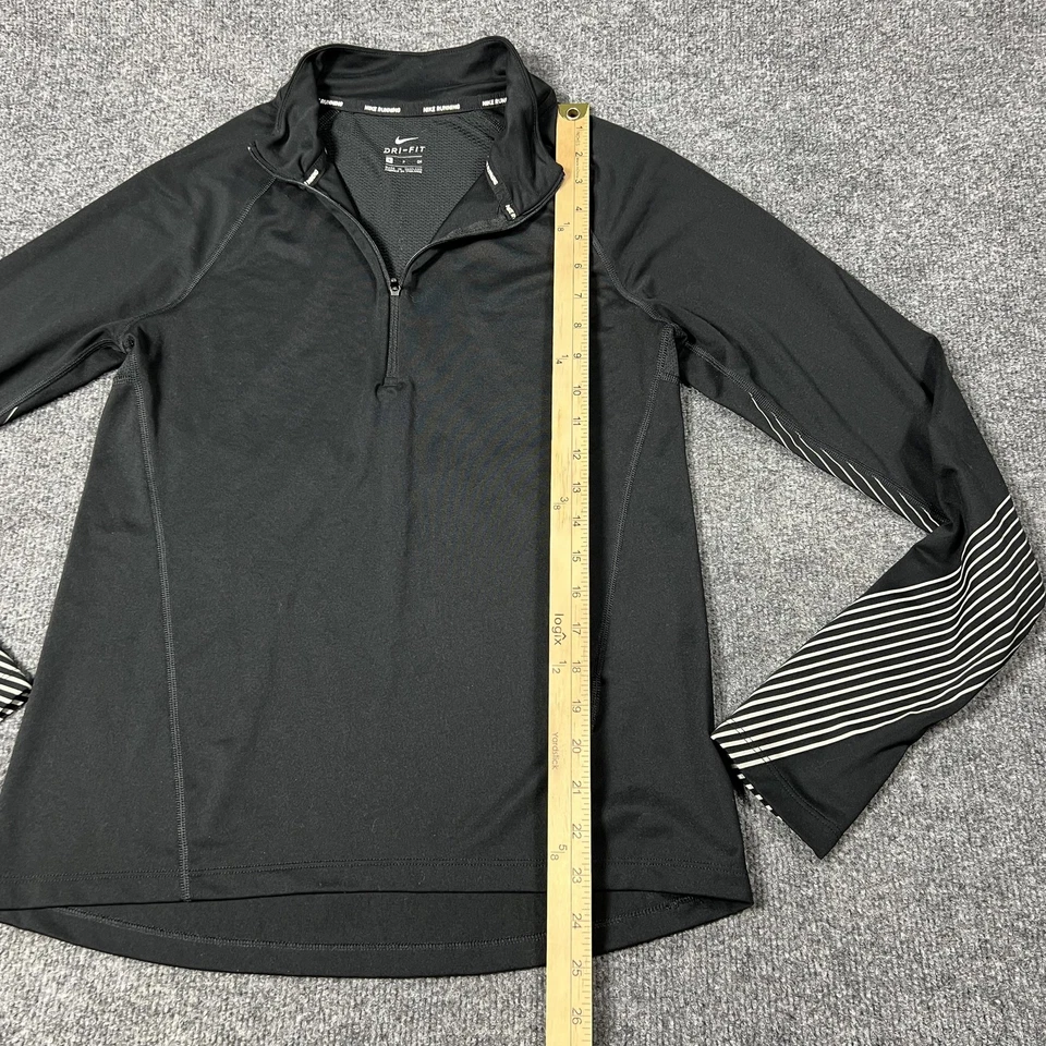 Pullover Nike Running Dri-FIT para hombre pequeño negro media cremallera reflectante AQ4736-010 Foto 4 de 4
