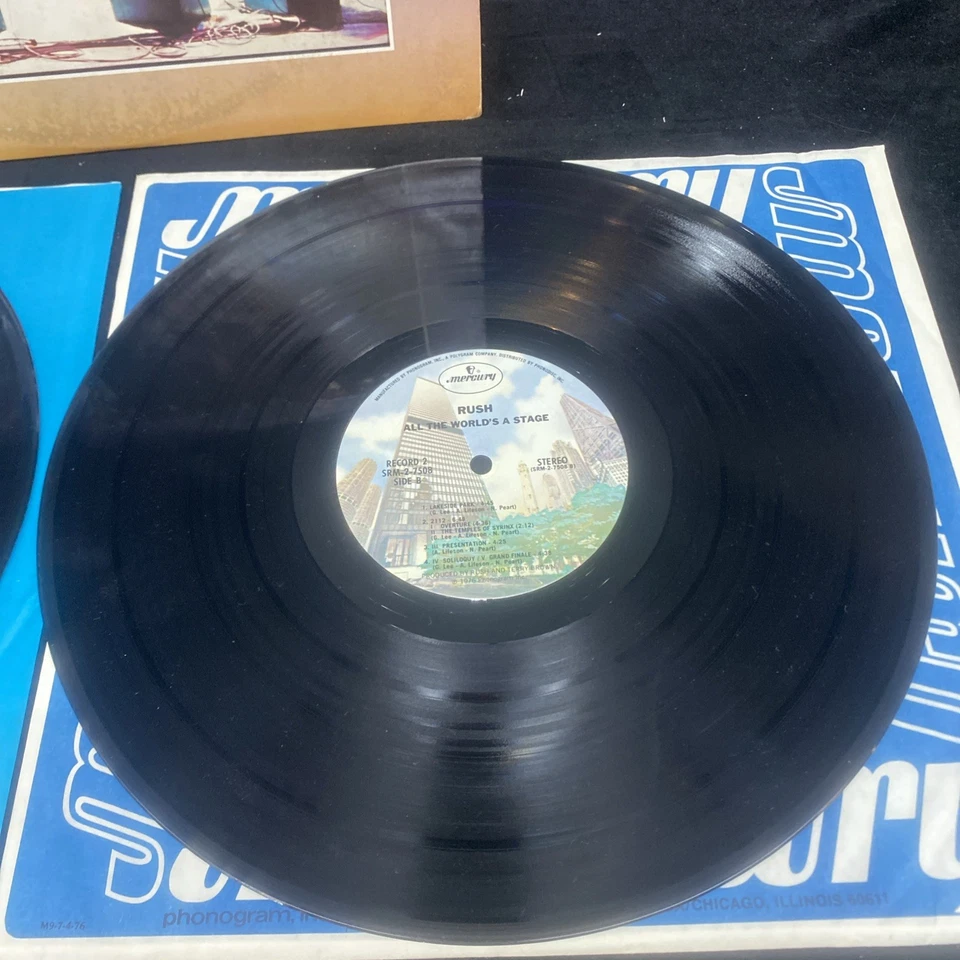 RUSH  ALL THE WORLDS A STAGE Double Lp 1978 PRESSING OG VINYL  VG EX VG+ Foto 3 de 4