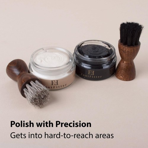 Genuine Horsehair Shoe Polish Dauber Two Brush Set – Shoe Shine Polish Applic... - Picture 4 of 6