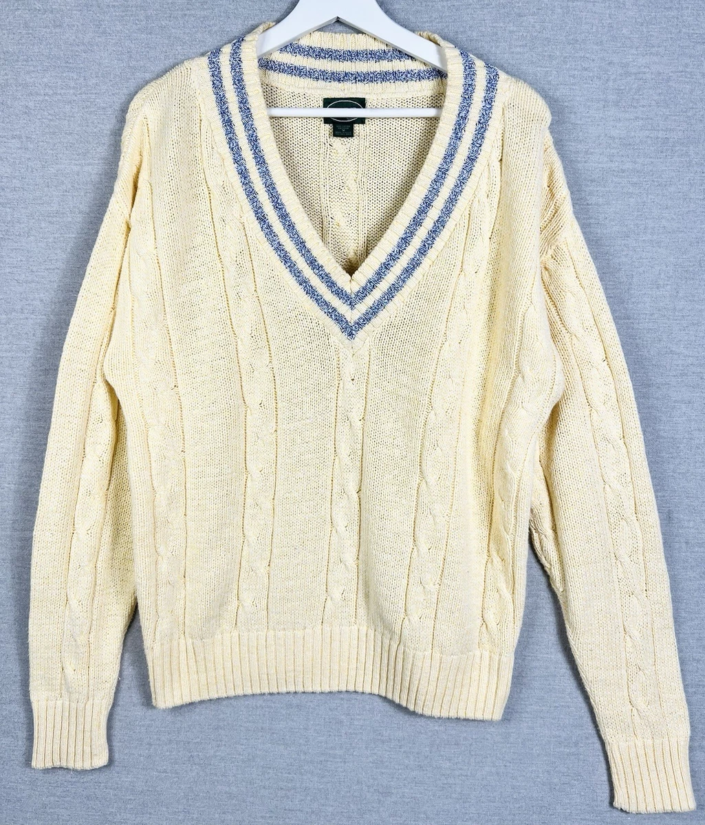 Pull Vintage Homme Weekends Années 90 - Bleu Rayé Câble Tricot - Taille L - Parfait état