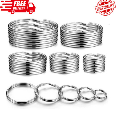 Key Rings Stainless Steel Assortment Heavy Duty Split Key Ring Loops in Small...