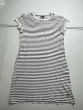Vintage Tommy Hilfiger Long T-Shirt Dress Size M White Striped RN 66476