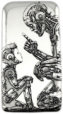 10 ozt 999 Fine Silver Art Bar- FATHER & SON - ADAMO TECHNE- Limited Edition 88.87 per troy oz