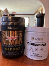 Superhuman Burn Hulk Juice 21 Servings & Alpha Lion Creatine 60 Servings