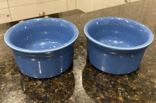 Set Of 2 FiestaWare by Homer Laughlin Lapis Blue 4" RAMEKINS Fiesta