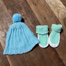 Vintage Baby Crochet Hat  Booties