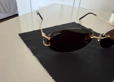 Cartier CT0029 RS Gold Frameless Sunglasses AUTHENTIC