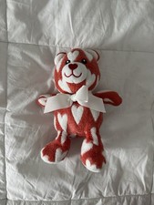 Valentine  s Day Heart Teddy Bear Plush Red  White Collectible