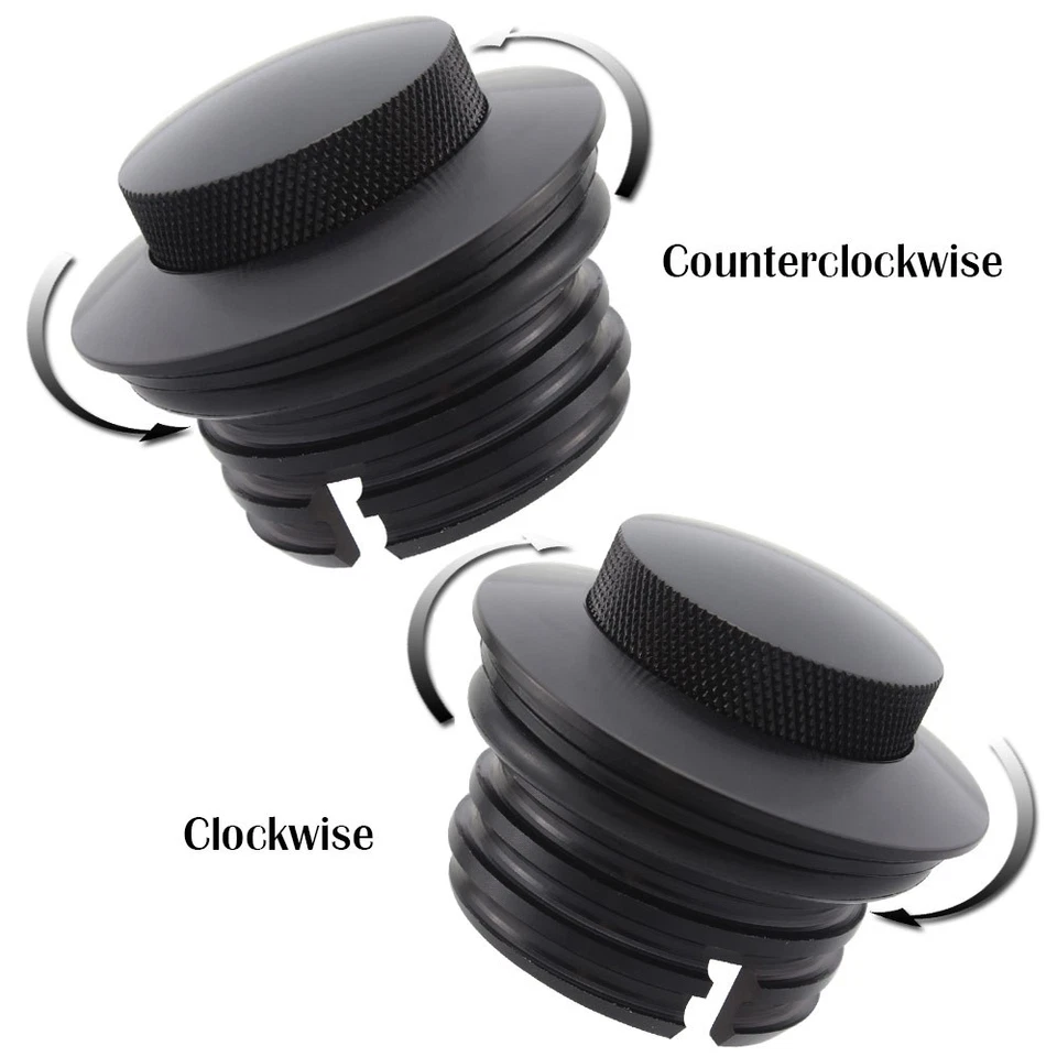 Para Harley Softail Dyna 2 Piezas Rosca Al ras Pop Up Tapa de Gas Cubierta de Tanque de Combustible Ventilada Foto 4 de 4