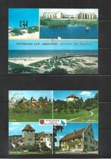 1980s-2000s Worldwide Post Cards - Lot of 4 - France, Spain, Russia, Switzerland