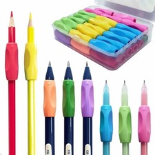 8-Piece Silicone Pencil Grips - Ergonomic, Adjustable Holders for Writing