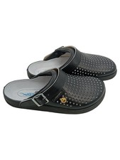 ABEBA ESD Arbeits-Clogs Herren Gr. 41 Schwarz Leder Berufsschuhe