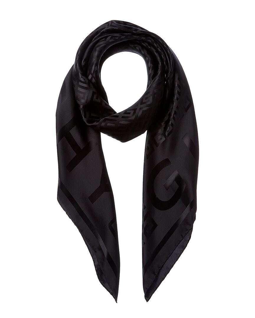 Givenchy Logo Silk Scarf Women's Black | eBay