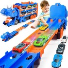 Dinosaur Toys for 2 3 4 5 Year Olds Boys Gifts, Transport Race Truck Toy Cars fo