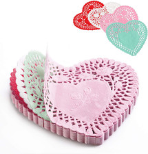 Heart Doilies: Elegant Paper Doilies for Crafts and Valentines 4 Inch - 100 Pcs