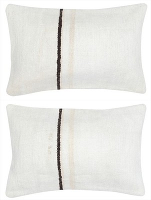16''x24'' SET OF 2 - Hemp Kilim Cushion Covers. A pair of Lumbar Pillow Covers