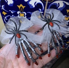 Hair Clips Barrettes Halloween Hair Accessories Goth Dis De Los Muertos New