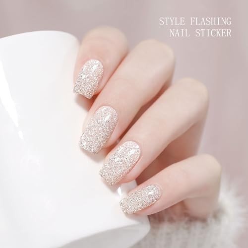 Pegatinas de uñas de gel blanco brillo semicurado tiras de uñas de gel envolturas UV/LED uñas - Imagen 4 de 7