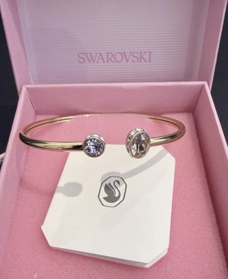 SWAROVSKI “Chroma Bangle” Gold Stackable Bracelet with Purple