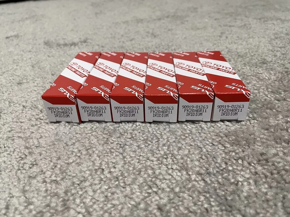 6X NEW Toyota Lexus Iridium Spark Plug Set of 6 Genuine OEM 90919-01263 FK20HR11 Foto 2 de 2