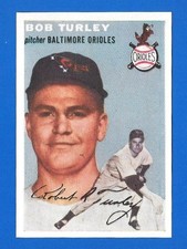 #85 BOB TURLEY ROOKIE 1954 TOPPS SPORTS ILLUSTRADED PAPER CARD INSERT ORIOLES. rookie card picture