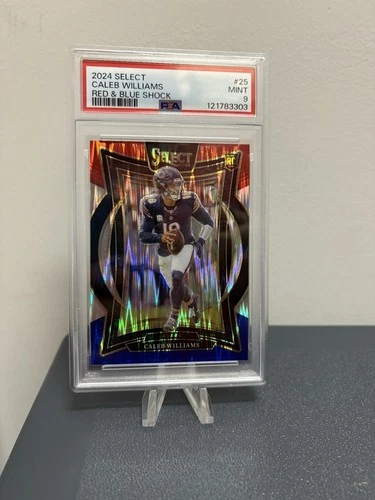 2024 Select Prizm Red & Blue Shock #25 Caleb Williams RC ROOKIE PSA 9 MINT Bears