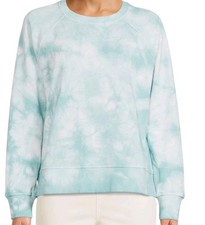 Time  Tru Women's Fashion Tie-Dye Raglan Sweatshirt Small 4-6 Blue Tie-Dye