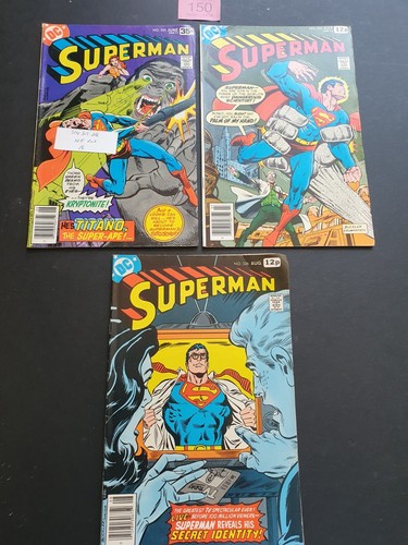 Superman # 324-326 x 3 SCHÖN GELAUFEN 1978 DC COMICS SEHR GUTER ZUSTAND