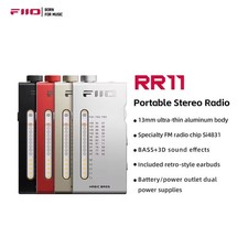 FiiO RR11 Portable HiFi FM Stereo Radio Receiver with analog PVR tuning, BASS 3D